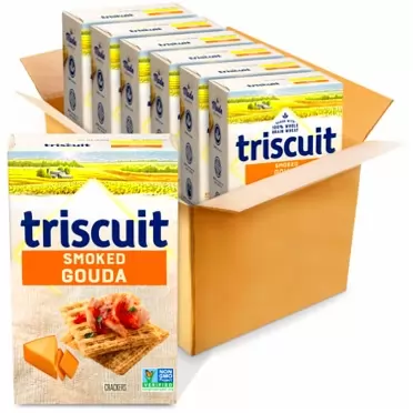 Triscuit Smoked Gouda Whole Grain Wheat Crackers, 6 - 8.5 oz Boxes