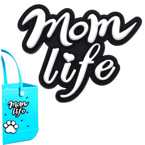 Fannoday Mom Life Charms for Bogg Bag, Accessories Charm Mom Decoration for Original All Models Compatible with Bogg Bag, Insert Decorative Charms for Handbag Beach Tote Bags Gifts for Mom Daughter