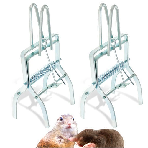 Ruralty Clamp Mole Trap - Mole Claw Trap 2pk Gopher Snare Groundhog Snare Trap Mole and Ground Squirrel Snare