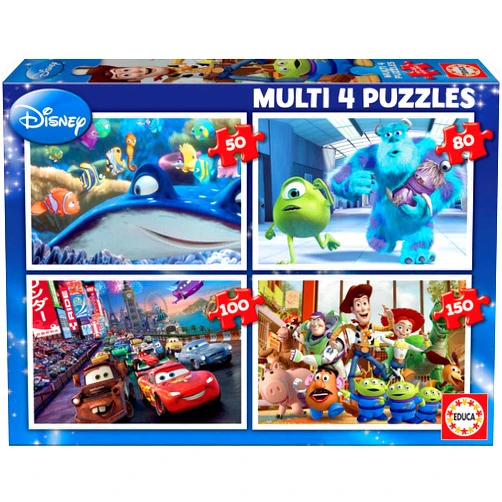 Educa Disney Educa Borras Multi Puzzle 4-in-1 Pixar Nemo Monsters Cars Toy Story