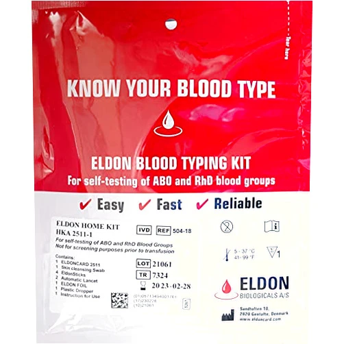Right For Your Type Original Home Blood Typing Kit - New Packaging + Improved Lancet - Single Kit