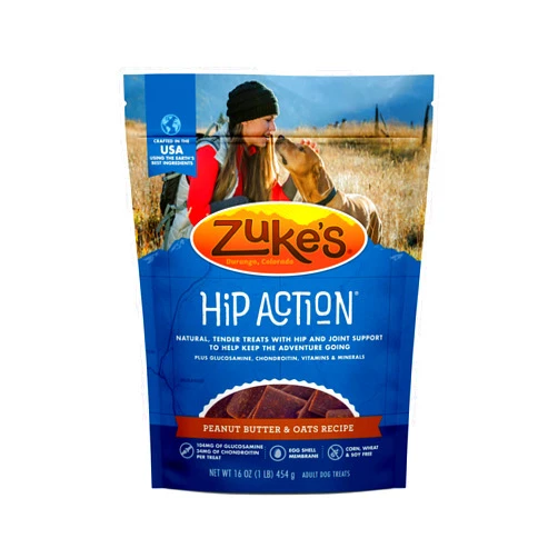 Zuke's Zuke’s Hip Action, Hip And Joint Support, Soft And Chewy Natural Dog Treats , Peanut Butter And Oats Recipe - 16.0 OZ Bag