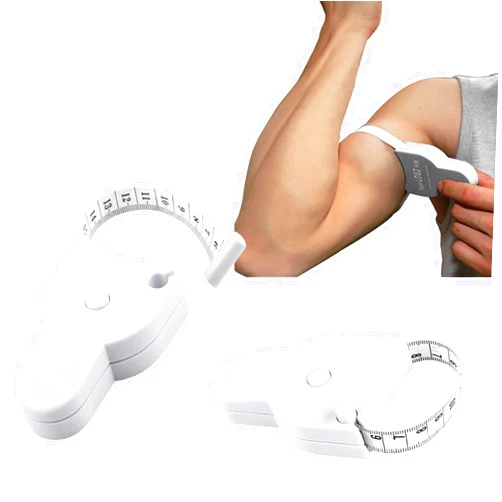 WGEGO Automatic Telescopic Tape Measure - 2 PCS Portable Body Measuring Tape Retractable Ruler Tool Caliper for ​Body Measurement: Waist, Hip, Bust, Arms, and More - Lock Pin and Push-Button Retract (White)
