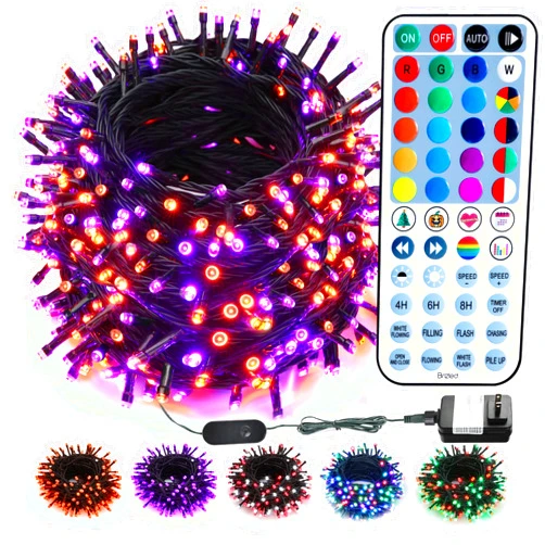 Brizled RGB Christmas Lights, 164ft 500 LED Color Changing String Lights, Dimmable Christmas Tree Lights, Indoor Christmas Lights, Multifunctional Fairy Lights with Remote for Outdoor Xmas Party Decor