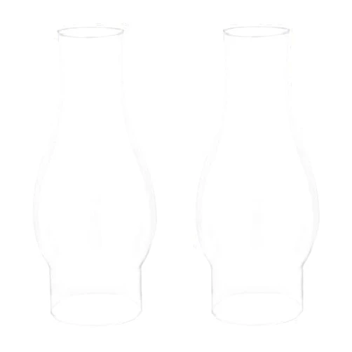 Ciata Oil Lamp, Glass, Victorian Hurricane Chimney Lamp Globe Replacement, 8-1/2 Inch Handblown Clear Glass Chimney Lamp Shade with 3 Inch Fitter and 4 Inch Bulge - 2 Pack