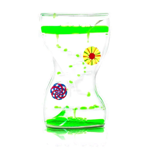 Super Z Outlet Colorful Liquid Motion Bubbler Desk Sensory Toy Timer Zig Zag Floating Rotating Circles for Play, Fidgeting, Captivating Distraction (Swirls)