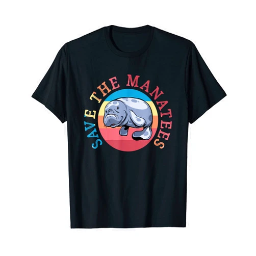 Herbivorous Marine Mammals Animals Rescuer Save The Manatees Sea Cow Trichechidae Manatees Rescue T-Shirt