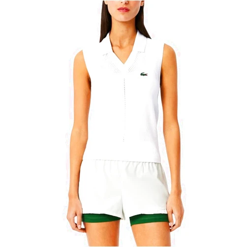 Lacoste Women's Sport Sleeveless Stretch Knit Tennis Polo Shirt