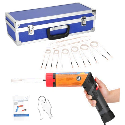 Harsire Upgrated Magnetic Induction Heater Kit,Induction Heater Bolt Removal,1100W 110V Hand Held Induction Bolt Removal Tool For Rusty Screw Removing with 8 Coils and Box, Foldable body