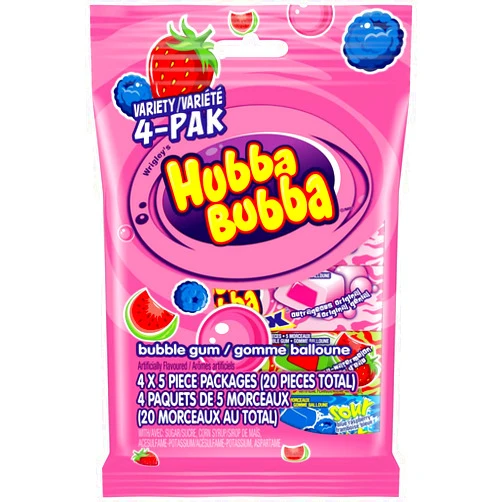 Hubba Bubba Bubblegum, Variety 4 PAK, {Imported from Canada}
