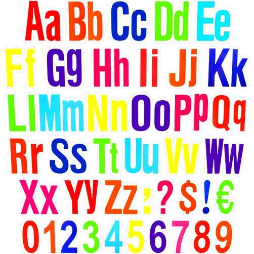 Tenare 268 Pcs Bulletin Board Letters Alphabet Letters Numbers and Punctuation Cutouts Fun Bulletin Board Set for Classroom Chalkboard Display Back to School Favors(5 Inches,Rainbow Color)