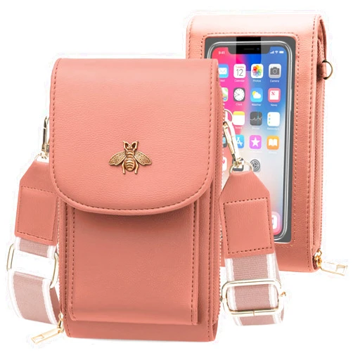 LITOON CrossBody Bags with Touchscreen Cell Phone Purse Window Zipper Pocket,RFID Blocking Card Holder iPhone bag for Women