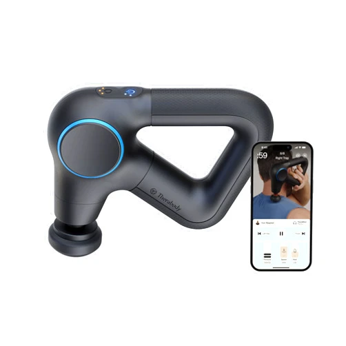 TheraGun Therabody Prime Plus Heated, Powerful Massage Gun for Enhanced Warm-Up & Workout Recovery - Quiet Deep Tissue Massager for Body and Back Pain Relief - Leg & Back Massager with Heat (Renewed)