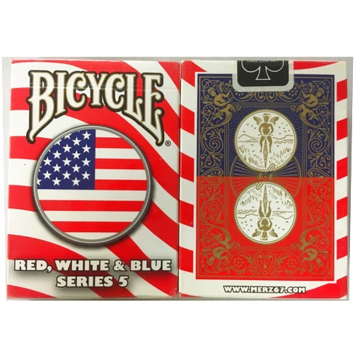 US Playing Cards USPC Bicycle Red, White and Blue Series 5 Circle Design Playing Cards
