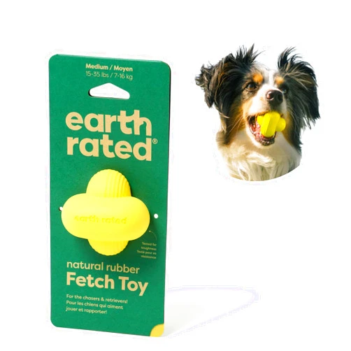 Earth Rated Dog Ball, Interactive Fetch Toy for Small, Medium, and Large Breeds, Comes in Multiple Sizes, Made with Natural Rubber, Perfect for Indoor and Outdoor Use, Medium, Yellow