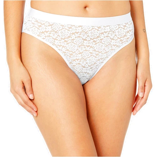 Maidenform Pure Comfort Women's Panties with Lace Trim, Stretch-Lace Panties, Hi-Leg Women's Underwear (Colors May Vary)