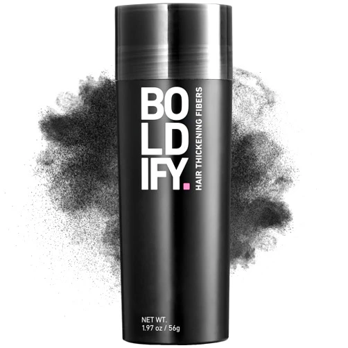 BOLDIFY Hair Fibers (56g) - Fill In Thinning and Fine Hair for an Instantly Fuller, Thicker Look - 14 Shades for Women & Men - Black