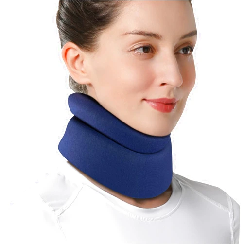 Velpeau Neck Brace for Neck Pain and Support - Soft Cervical Collar for Sleeping in Bed, Snoozing, Sleeping Upright, Anti-Snoring, Sleep Apnea for Women & Men (Blue, Comfort Version, M: 11.5-14
