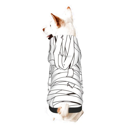 Giabmiag Halloween Mummy Dog Costume, Novelty Mummy Texture Print Winter Clothes Sweaters for Halloween Cosplay Autumn Pets' Wear Dog Winter Hoodies for Small Dogs