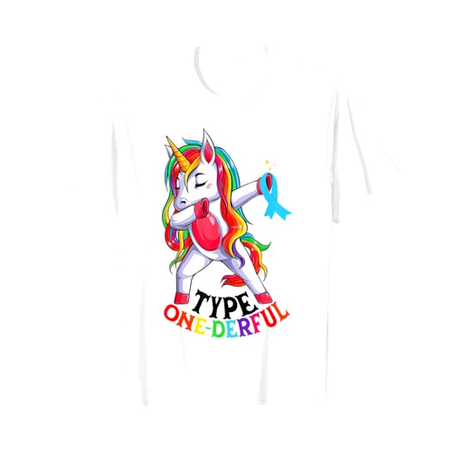 Funny Sarcastic Diabetic Awareness Apparel Co Funny Sarcastic Unicorn Diabetic Type 1 Diabetes One Derful T-Shirt