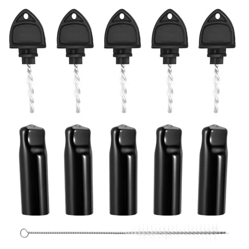 MRbrew Beer Tap Cap Plug Brush, 11 Pieces Draft Beer Faucet Rubber Tap Soother Sanitary Covers Beer Faucet Brush Plugs With Long Cleaning Plug Brush, 5+5+1 Pack, For Most Standard American Draft Beer