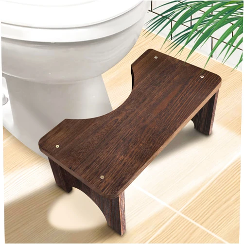 AZEN Wood Toilet Stool Squat Adult, Poop Stool for Bathroom Adults, Portable Toilet Potty Stool for Adults, 7 Inch Height