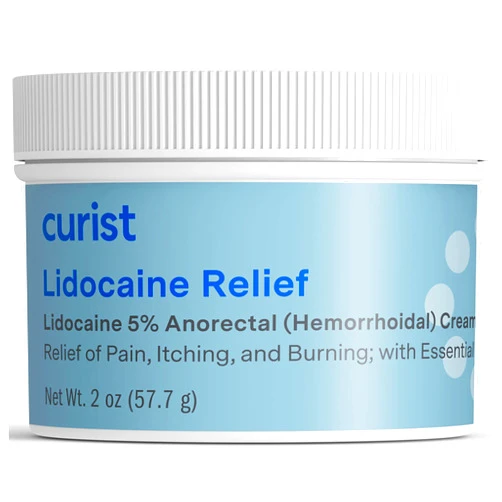 Curist 5% Lidocaine Cream Topical Pain Relief - Numb Quickly & Effectively with 5% Lidocaine Numbing Cream - (1 Pack - 2 oz Jar)