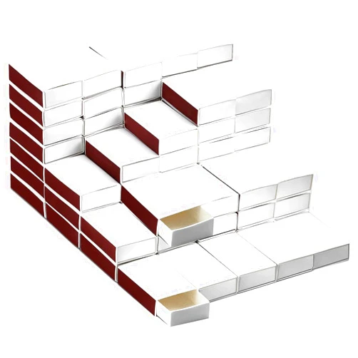 FCQWMTSD 100 PCS Blank Match Boxes (No Matches) 2.25 x 1.42 x 0.59 inch Bulk Blank Matchboxes,DIY White Storage Containers Holders with Double-Sided Striker for Wedding Bridal Baby Shower Birthday Party