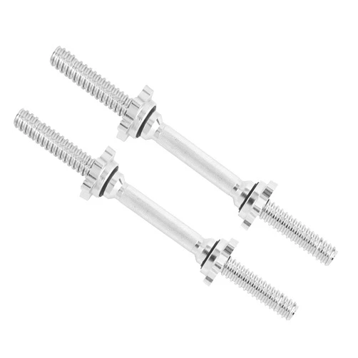 Yes4All Pair of Threaded Dumbbell Handles with Collars 14/16/18/24 inch, Chrome/Rubber Grip, Fit 1”/ 1.15