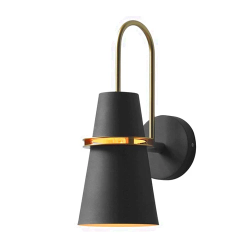 Dxb-shop Wall Sconces, V-intage Wall Lamp Wall Mount Farmhouse Light Fixture Metal Shade Geometric Wall Sconce, Retro Headboard Lamps Indoor Wall Wash Lights for Living Room Bedroom Restaurant(Black)