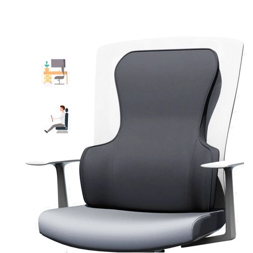 SHAKERINO Lumbar Support Pillow for Office Chair - Memory Foam Back Cushion for Pain Relief & Posture Improvement, Adjustable Straps,Ideal for Car, Computer, and Gaming Chairs，Black