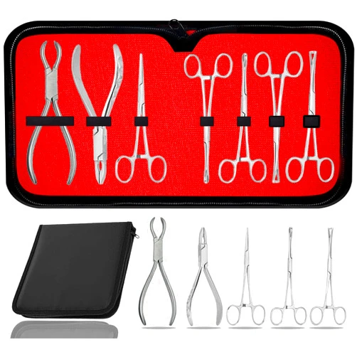 AAProTools Body Piercing Instruments Kit Of 7 Pcs Tools Penington Forceps DS-1594