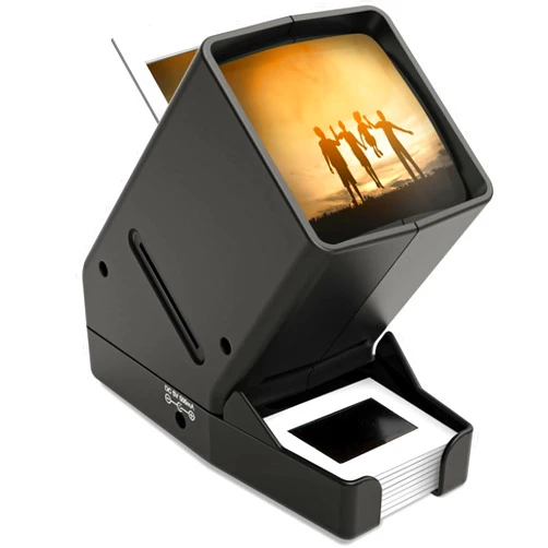 DigitConvert 35mm Slide Viewer, 3X Magnification, USB Powered/Battery Operation-for 35mm Slides & Positive Film Negatives (4AA Batteries Included)