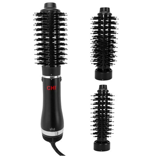 CHI 3-in-1 Round Blowout Brush, Hair Dryer Brush For Smooth, Frizz-Free Hair, 3 Interchangeable Brush Heads & Adjustable Heat Settings