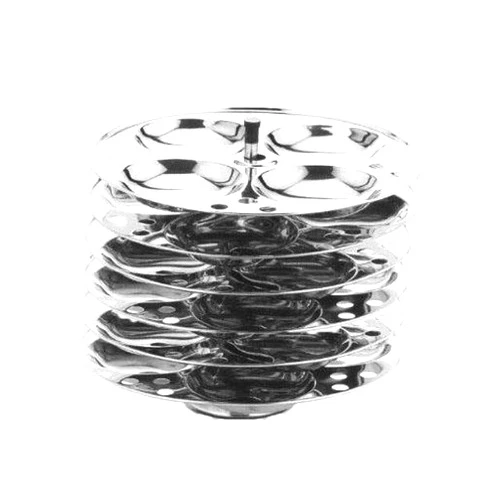 T TABAKH Tabakh Stainless Steel 6-Rack Idli Stand, Large, Silver