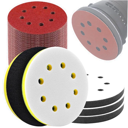 Elechiakan 85 Pack Orbital Sander Interface Pads Hook and Loop - Upgraded Foam Sanding Pads with 5 Inch 8 Holes Soft & Hard Sponge Cushion - Surfprep Sander Backing Pad Sandpaper for Flexibility & Balancing