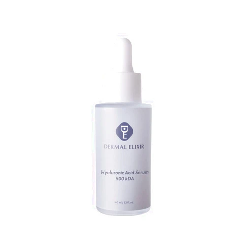 Dermal Elixir Hyaluronic Acid Serum 500 kDA 40ml hydration, improving skin elasticity and firmness, help reducing the appearance of fine lines and wrinles