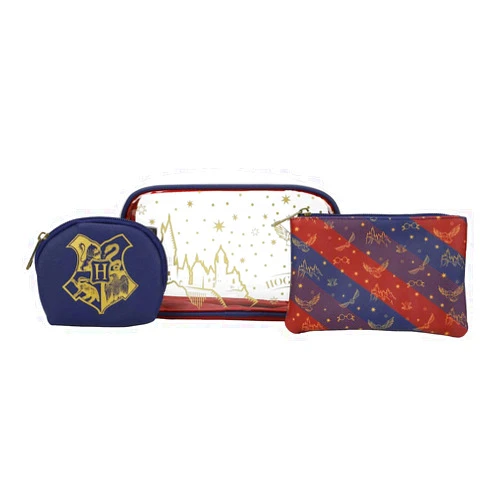 Bioworld Harry Potter Hogwarts Travel Cosmetic Bags - Set of 3