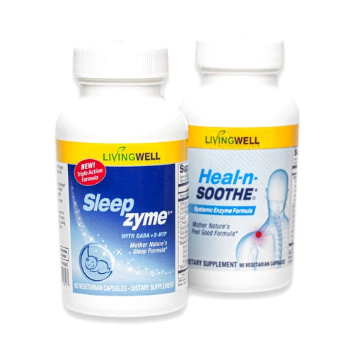 HEAL-N-SOOTHE & Sleepzyme Bundle - 60 Count - Natural Sleep Aid, Sleep Supplement with Natural Melatonin for Adults
