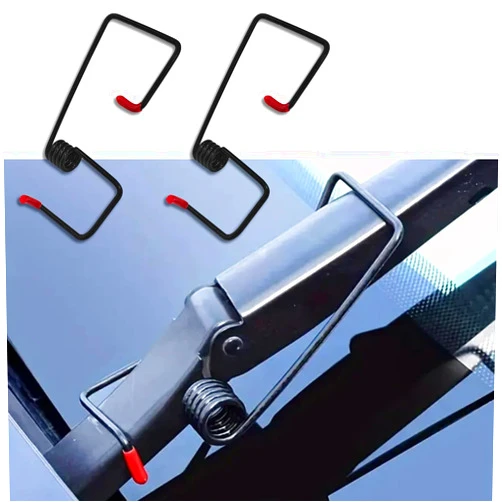 Qboonpt 2PCS Windshield Wiper Arm Pressure Spring Booster, Coil Spring Booster with Silicone Cap, Windshield Wiper Arm Puller Tool Replacement Kit, Enhancing Wiper Performance