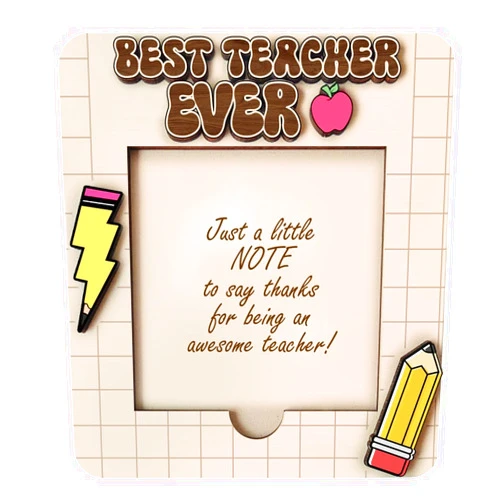 HDSterHeart Teacher Sticky Note Holder, Best Teachers Ever Wooden Notepad Holder, Teacher Appreciation Gifts, First Day of School Gifts, Thank You Gift for Teachers Mentors, Back to School Note Pad Holders