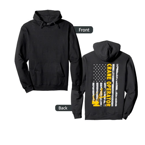 Crane Operators Gift Tee Crane Operator Patriotic American USA Flag Pullover Hoodie