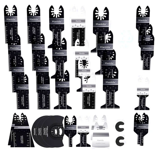 Hanida 35PCS Metal Wood Oscillating Multitool Quick Release Saw Blades Compatible with Porter Cable Black & Decker Rockwell Ridgid Ryobi Milwaukee Dewalt Chicago Craftsman Makita Rockwell