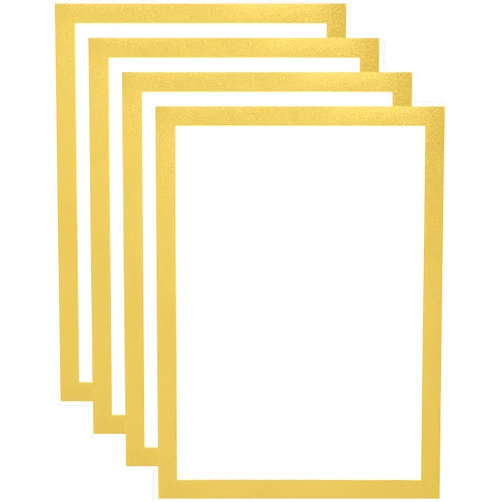 Magnetrip Self-Adhesive A4 Magnetic Document Holder, 8.5 X 11 Sign Holder, 4-Pack (Yellow)