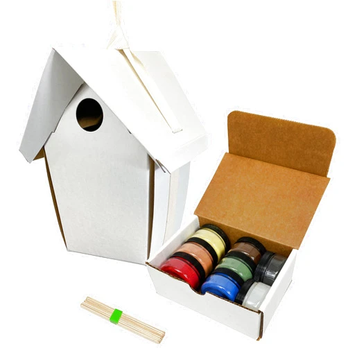 BestNest GreenBird Club Pack of Eco Friendly Bird Houses with Milk Paint Powders