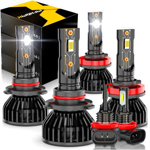 XWQHJW Compatible for 2007 2008 2009 2010 2011 2012 2013 2014 Toyota Camry Light Bulbs High Low Beam Fog Lights, 6000K Bright White, Plug n Play, Powersports Bulbs, 6-Pack
