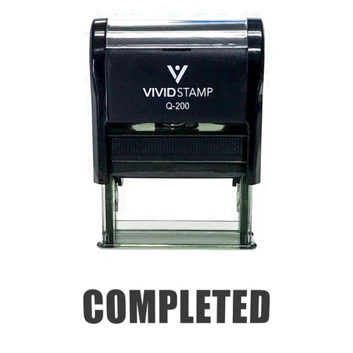 Vivid Stamp Basic Completed Self Inking Rubber Stamp (Black Ink) Medium