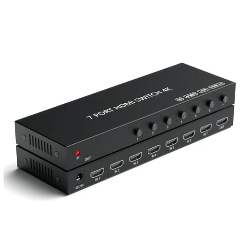ZUZONG 7 Port HDMI Switch 4k@60hz, HDMI Switcher 7 in 1 Out HDCP 2.0 HDMI2.0 Hub Supports 3D Compatible with Nintendo Switch/Switch OLED/Xbox PS5/4/3 DVD Player Fire Stick Roku Apple TV Chromecast TV PC