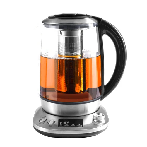 Mecity Tea Kettle Electric Tea Pot with Removable Infuser, 9 Preset Brewing Programs Tea Maker with Temprature Control, 2 Hours keep Warm, Borosilicate Glass 1.7 Liter Electric Kettles, 1200W