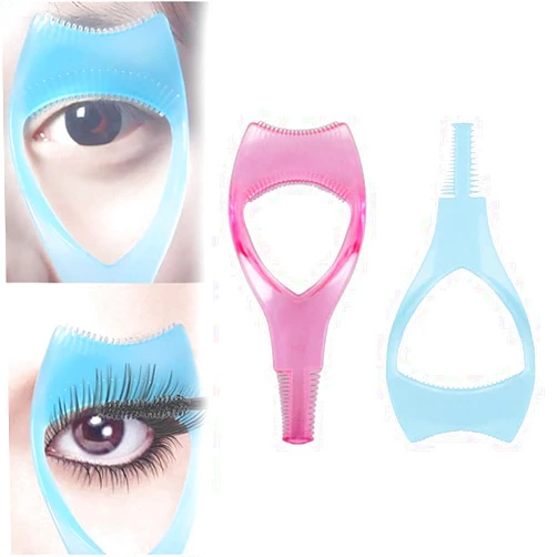 Terrysun 2 Pcs Multifunctional Eyelash Mascara Guard Eyelash Brush Tool, 3 in 1 Plastic Mascara Applicator Guide Tool for Upper Lower Eye Lash, Makeup Cosmetic Eyelash Tool